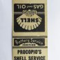 Procopio's Shell Service - Rome, New York Matchbook Cover Gas & Oil 20 Strike NY