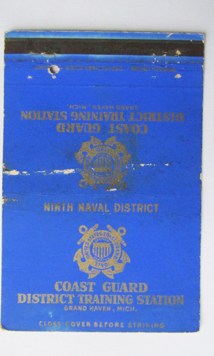 USCG 9th Naval District Grand Haven, Michigan 40 Strike Military Matchbook Cover