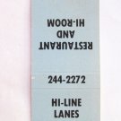 Hi-Line Lanes - Burien, Washington Bowling Sports 20 Strike Matchbook Cover WA Hi-Line Lanes - Burien, Washington Bowling Sports 20 Strike Matchbook Cover WA