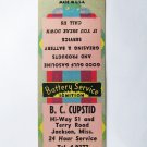 B.C. Cupstid- Jackson, Mississippi Gulf Gasoline Service Station Matchbook Cover
