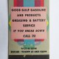 B.C. Cupstid- Jackson, Mississippi Gulf Gasoline Service Station Matchbook Cover