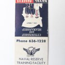 Naval Reserve Training Vicksburg, Mississippi 20 Strike Military Matchbook Cover Naval Reserve Training Vicksburg, Mississippi 20 Strike Military Matchbook Cover