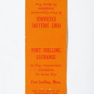 Fort Snelling, Minnesota Exchange - 20 Strike Military Matchbook Match Cover MN