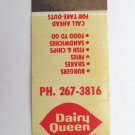 Coos Bay Dairy Queen Oregon Restaurant 20 Strike Matchbook Cover OR Matchcover