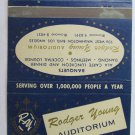Rodger Young Auditorium - Los Angeles , California 40 Strike Matchbook Cover CA