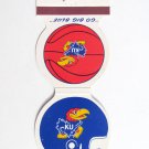 Kansas Jayhawks Big Blue Basketball/Football Sports Jewelite Matchbook Cover KU