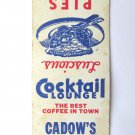 Cadow's Restaurant /Cocktail Lounge - Cocoa, Florida 20 Strike Matchbook Cover