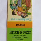 Hitch-N-Post - Fountain, Colorado Restaurant 20 Strike Matchbook Cover Hillbilly Hitch-N-Post - Fountain, Colorado Restaurant 20 Strike Matchbook Cover Hillbilly