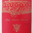 Camp Carson Colorado Pikes Peak Vintage 40 Strike Military Matchbook Match Cover