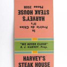 Harvey's Steak House - Prairie Du Chien, Wisconsin Restaurant Matchbook Cover WI