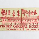Finney General Hospital  Thomasville, Georgia 20 Strike Military Matchbook Cover