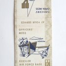 Keesler Air Force Base Mississippi 20 Strike US Military Matchbook Match Cover