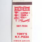 Tony's N.Y. Pizza - Davie, Florida Restaurant 20 Strike Matchbook Match Cover FL
