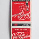 Valencia Garden - Tampa, Florida Spanish Restaurant 20 Strike Matchbook Cover FL