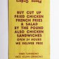 Tasty Fried Chicken Snacks Cincinnati, Ohio Restaurant 20 Strike Matchbook Cover