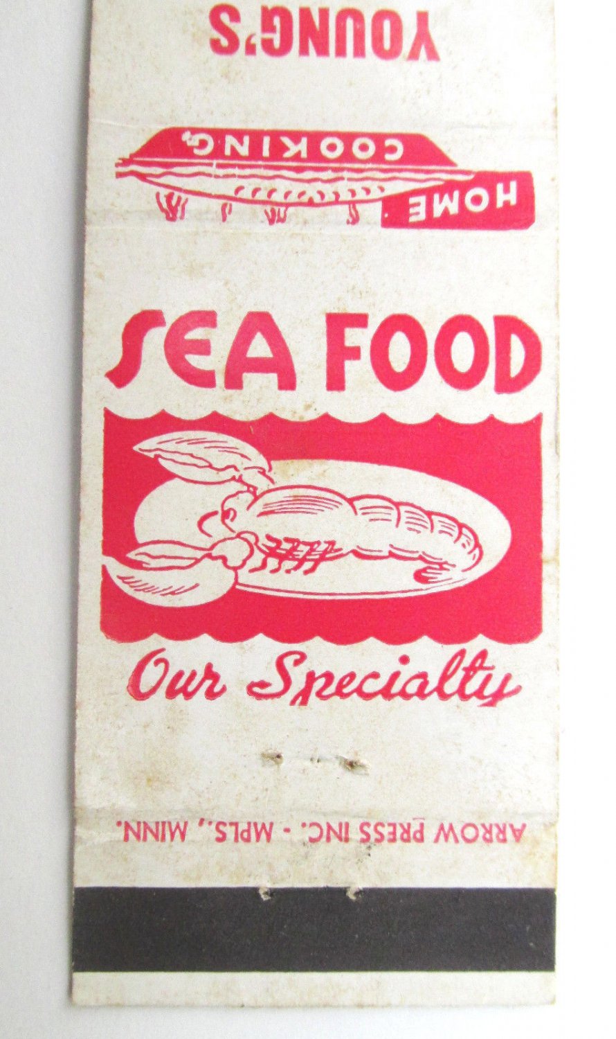 Young's Lobster Pot Bar Harbor, Maine Restaurant 20 Strike Matchbook