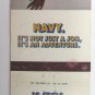 Navy. Not a Job. It's an Adventure 30 Strike Military Recruiting Matchbook Cover
