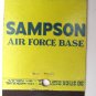Sampson Air Force Base  New York 30 Stick US Military Matchbook Cover Matchcover