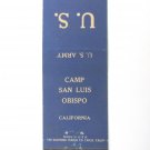 Camp San Luis Obispo California US Army 20 Strike Military Matchbook Match Cover Camp San Luis Obispo California US Army 20 Strike Military Matchbook Match Cover