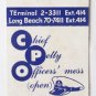 US Naval Station Long Beach California Military Matchbook Cover Jack Kennedy Ctr