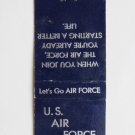 US Air Force Recruiting - Offices Ohio & WV 20 Strike Military Matchbook Cover US Air Force Recruiting - Offices Ohio & WV 20 Strike Military Matchbook Cover