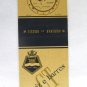 Marinha do Brasil - CT Mariz e Barros Brazil Navy Ship 20 Strike Matchbook Cover