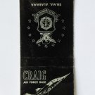 Craig Air Force Base - Selma, Alabama 20 Strike Military Matchbook Cover Diamond