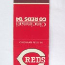 Cincinnati Reds 1984 Schedule Riverfront Stadium Baseball Sports Matchbook Cover