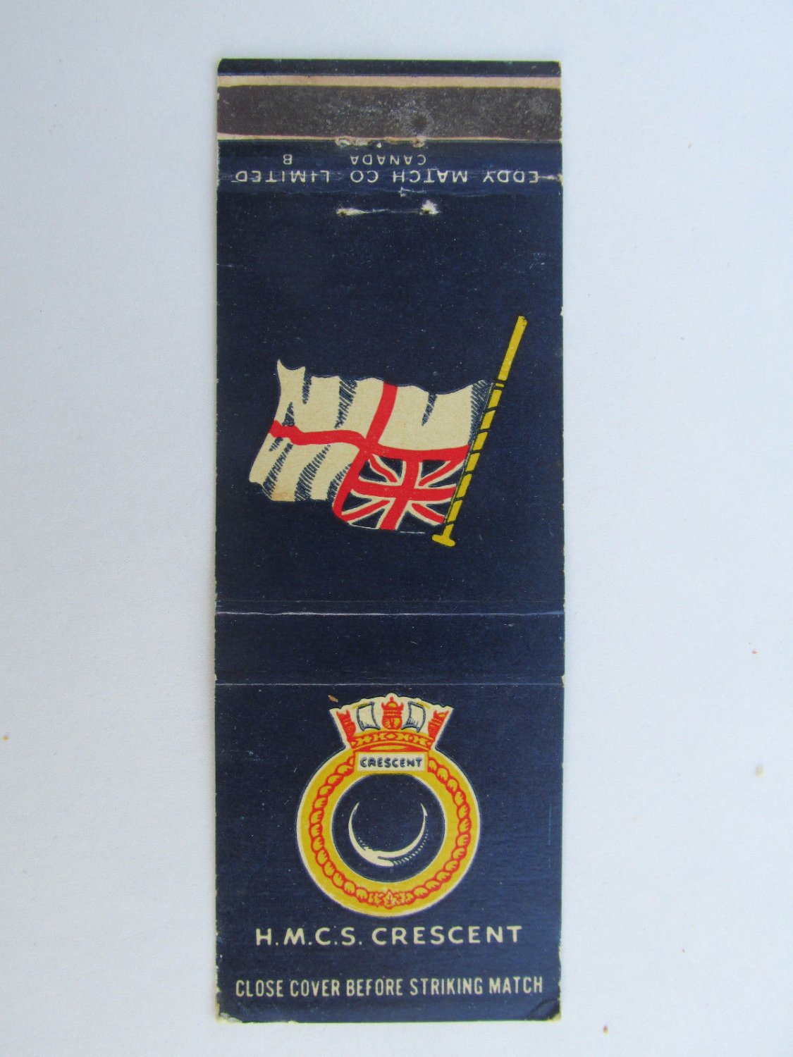 HMCS Crescent - Canadian Navy Ship 20 Strike Military Matchbook Cover Eddy Match