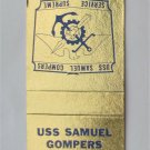 USS Samuel Gompers AD-37 - US Navy Ship 20 Strike Military Matchbook Match Cover