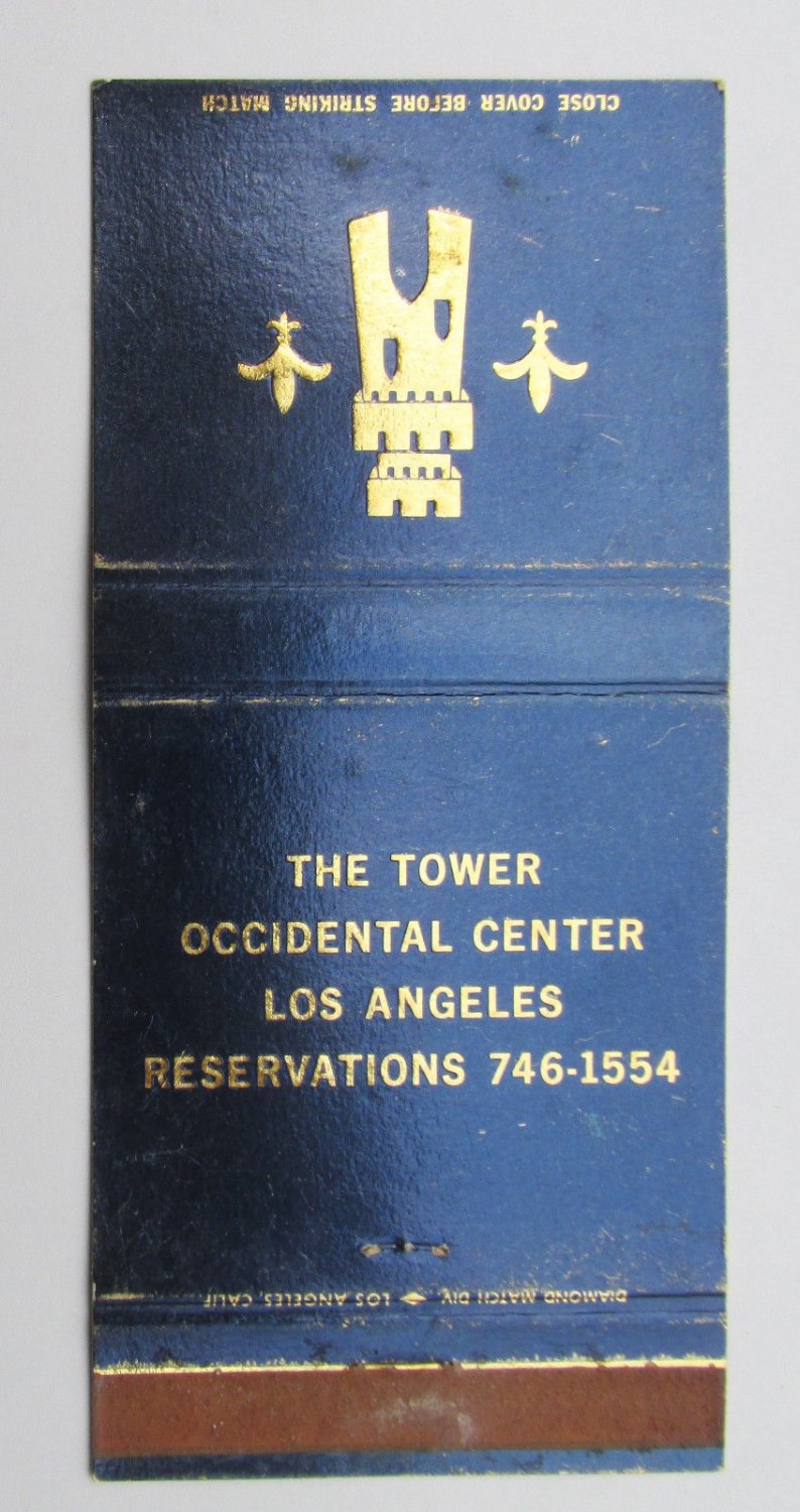 The Tower Occidental Center Los Angeles - California 30 Strike Matchbook Cover