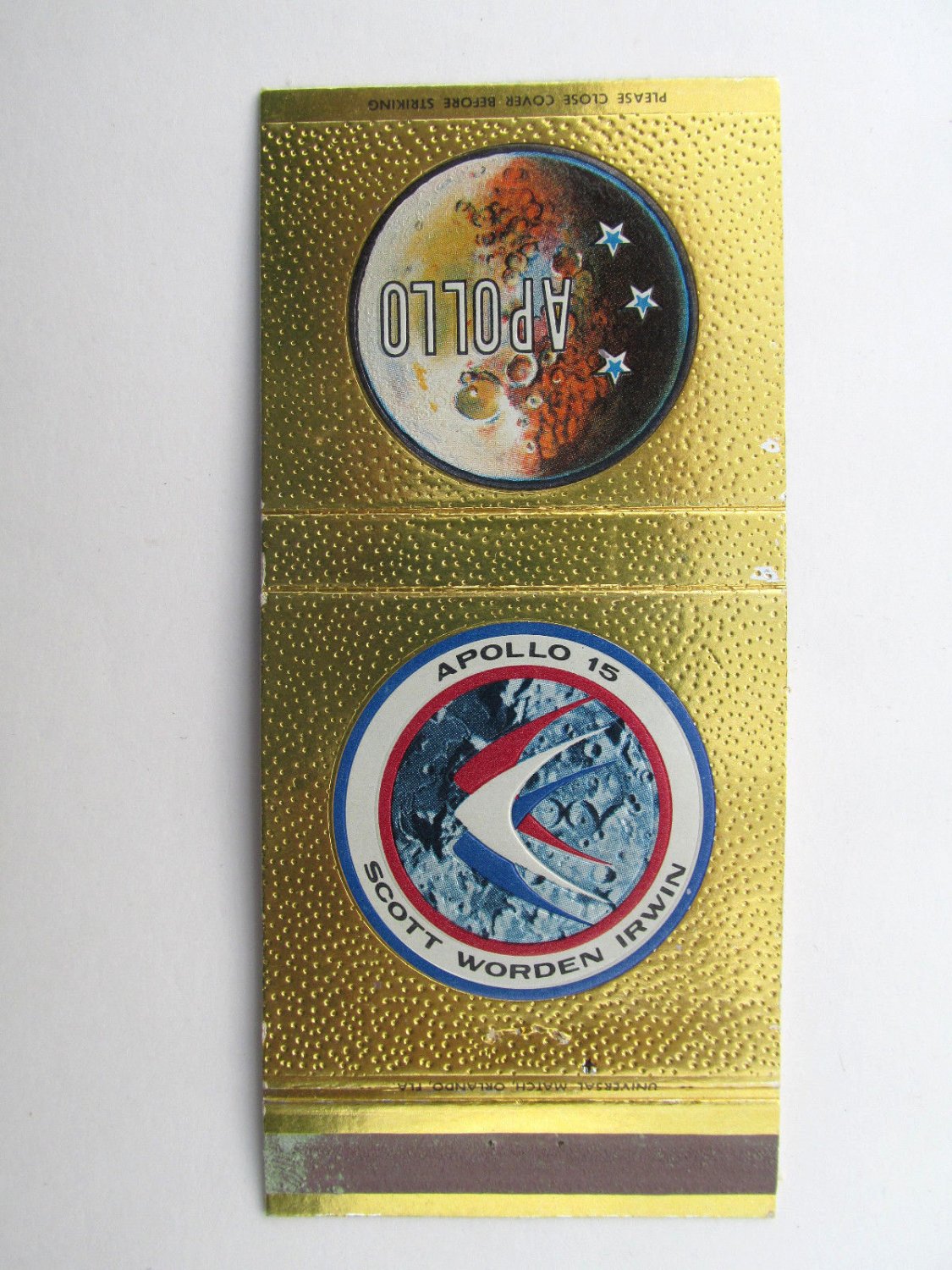 Apollo 15 Scott Worden Irwin 30 Strike Matchbook Cover Wayne Newton Moon Landing