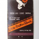 White Stallion Ranch - Tucson, Arizona 30 Strike Matchbook Cover AZ Matchcover