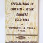 Wheel Inn - Malad, Idaho Restaurant 20 Strike Matchbook Cover Truck Driver Poem