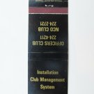 Fort Sam Houston Texas Officers/NCO Club 20 Strike Military Matchbook Cover Mgmt