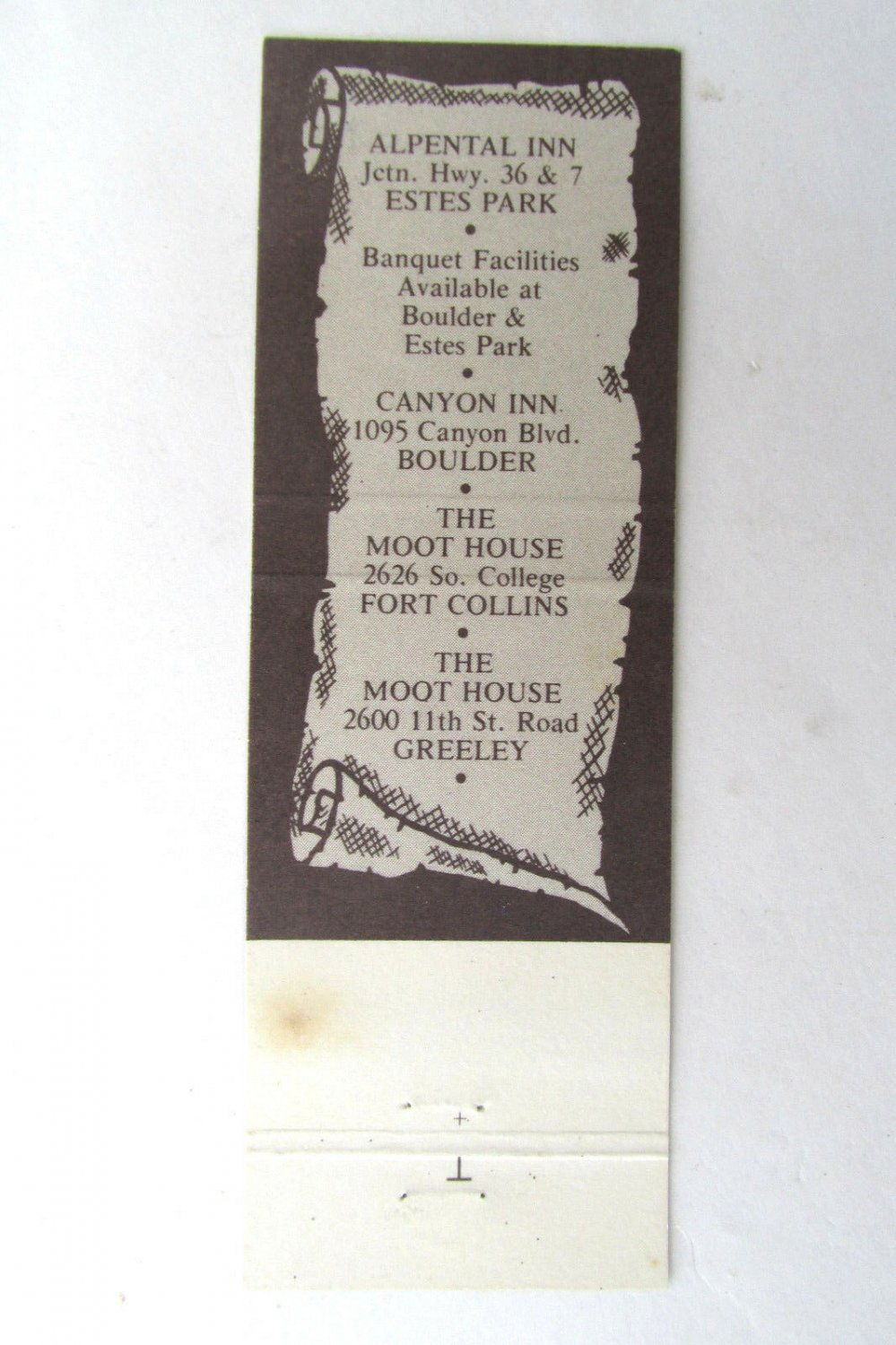 The Moot House - Fort Collins, Greeley, Colorado Restaurant Matchbook ...