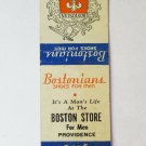 Boston Store For Men - Providence (Rhode Island?) 20 Strike Matchbook Cover Boston Store For Men - Providence (Rhode Island?) 20 Strike Matchbook Cover