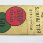 Bill Pryor's Top Hat Hamburg Shop - Battle Creek, Michigan 20FS Matchbook Cover