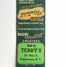 Terry's - Poughkeepsie, New York Rugby Flinturist Sweaters 20FS Matchbook Cover