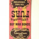 Canadian Fur - Newark, New Jersey, New York, NY Store 20 Strike Matchbook Cover