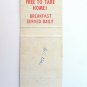 Elby's Restaurant - WTRF-TV Wheeling West Virginia 20 Strike Matchbook Cover WV