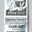Wenzlaff Restaurant - Wheeling, Illinois 20 Strike Matchbook Cover IL Matchcover Wenzlaff Restaurant - Wheeling, Illinois 20 Strike Matchbook Cover IL Matchcover