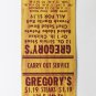 Gregory's - Cincinnati, Ohio Restaurant 20 Strike Matchbook Cover $1.19 Steaks
