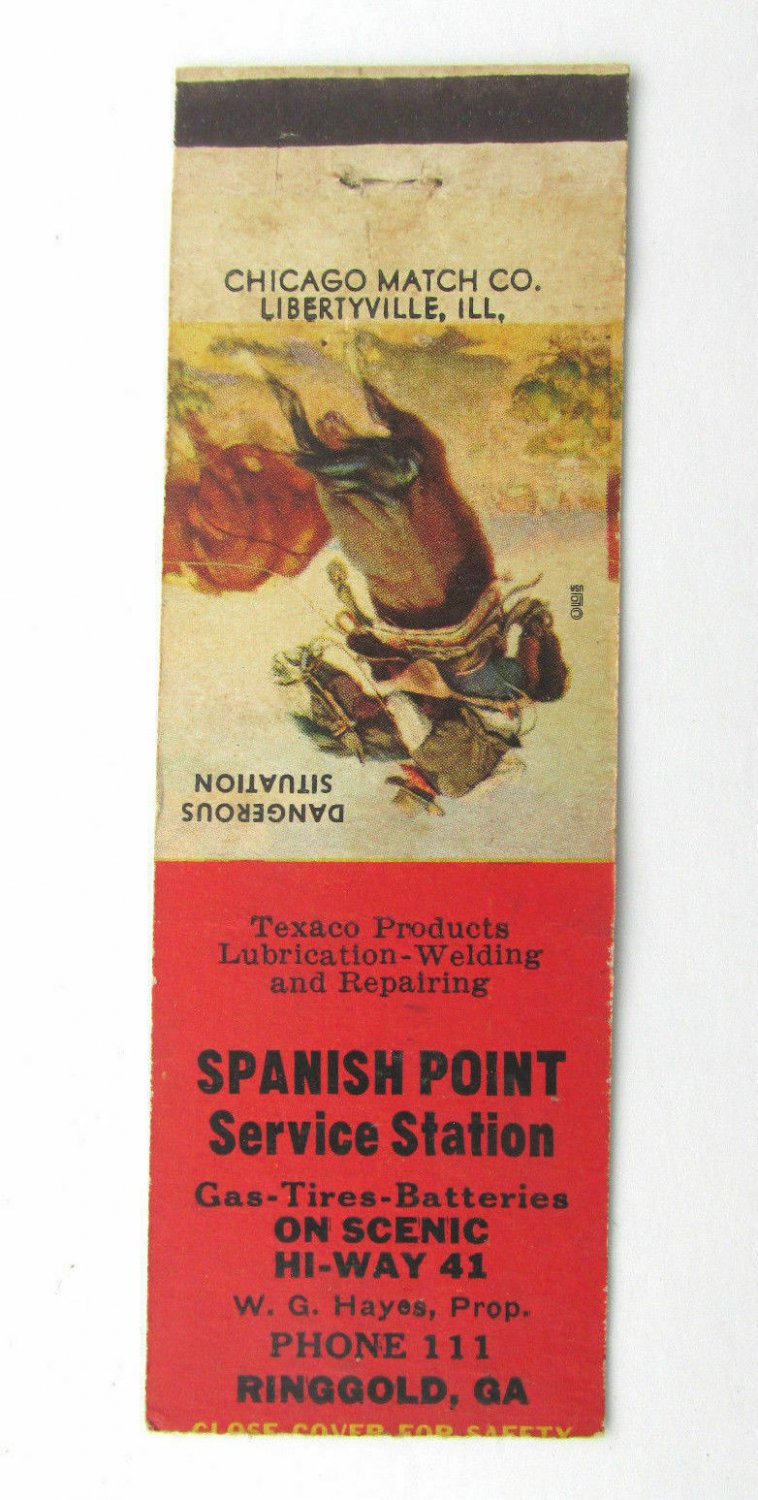 Spanish Point Service Station - Ringgold, Georgia 20 Strike Matchbook Cover GA