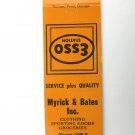 Myrick & Bates - Patten, Maine Esso Service Station Matchbook Cover Matchcover