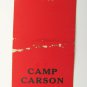 Camp Carson Colorado 30 Strike US Military Matchbook Cover CO Matchcover