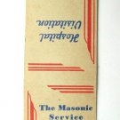 The Masonic Service Association US Hospital Visitation 20Strike Matchbook Cover