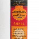 Bus-Depot Shell Olympia & Lunches Aurora, Oregon Service Station Matchbook Cover