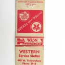 Western Service Station - Casper, Wyoming 20 Strike Matchbook Match Cover Texaco