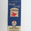 Adams Service Station  Albuquerque, New Mexico Matchbook Cover Mobilgas Mobiloil